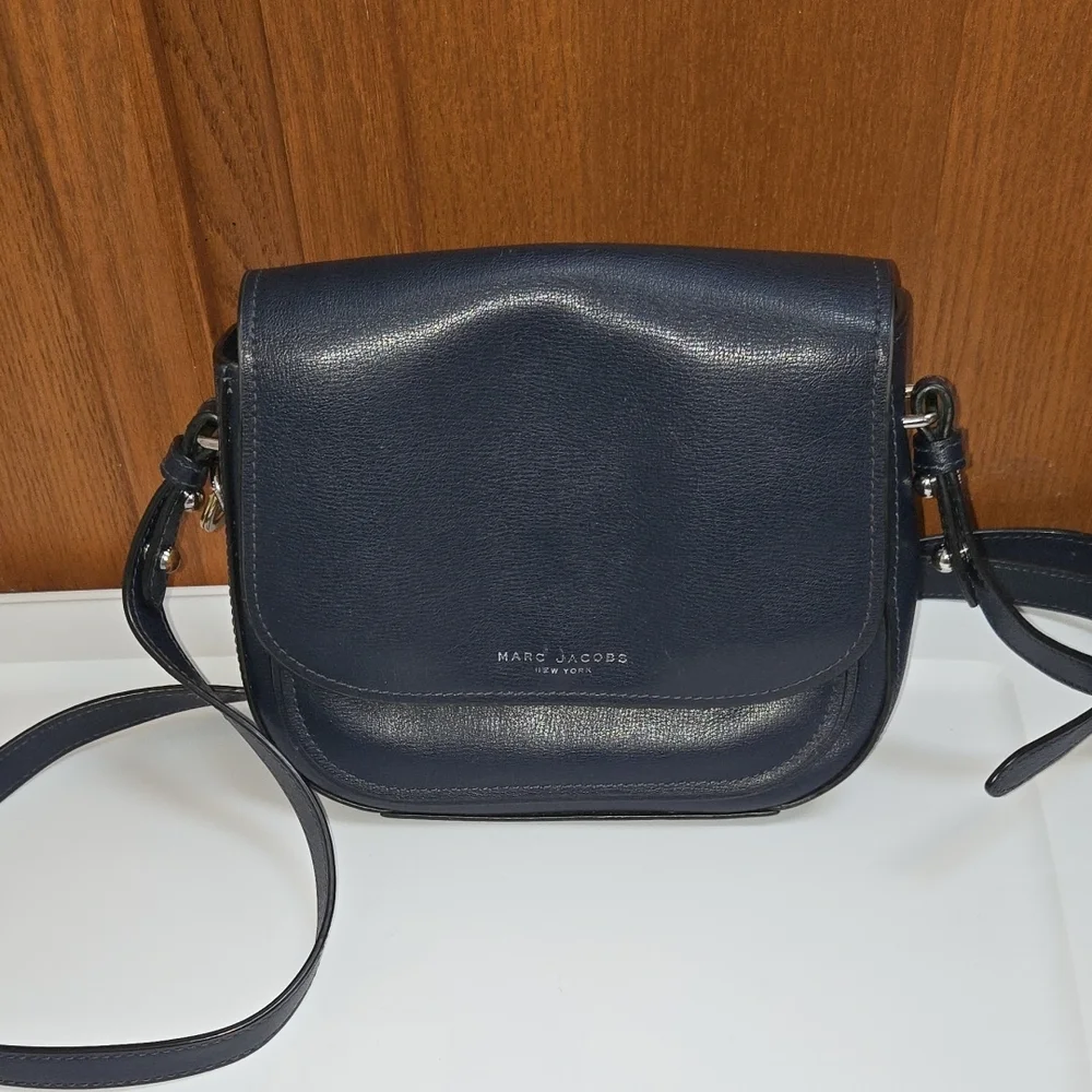 Marc Jacobs Navy Leather Crossbody Bag